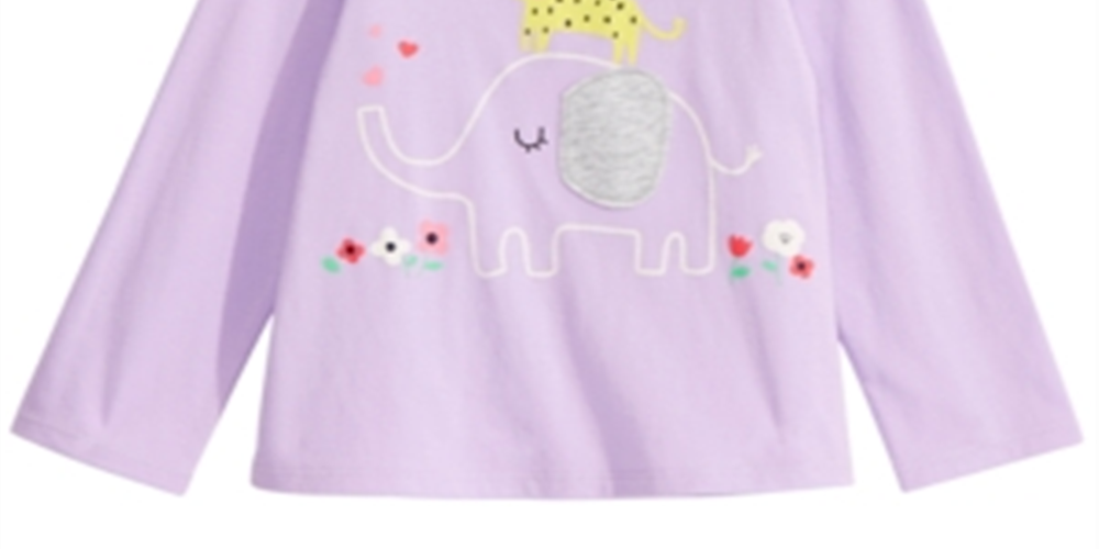 First Impressions Toddler Girl's Long Sleeve Elephant T-Shirt Purple Size 2T