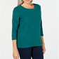 Karen Scott Women's 3/4 Sleeve Sweater Blue Size XX-Large