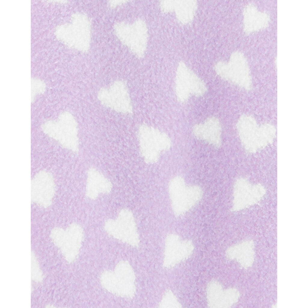 Carter's Girl's Footies Sheep Heart Zip up Fleece Footie Purple Size 9MOS