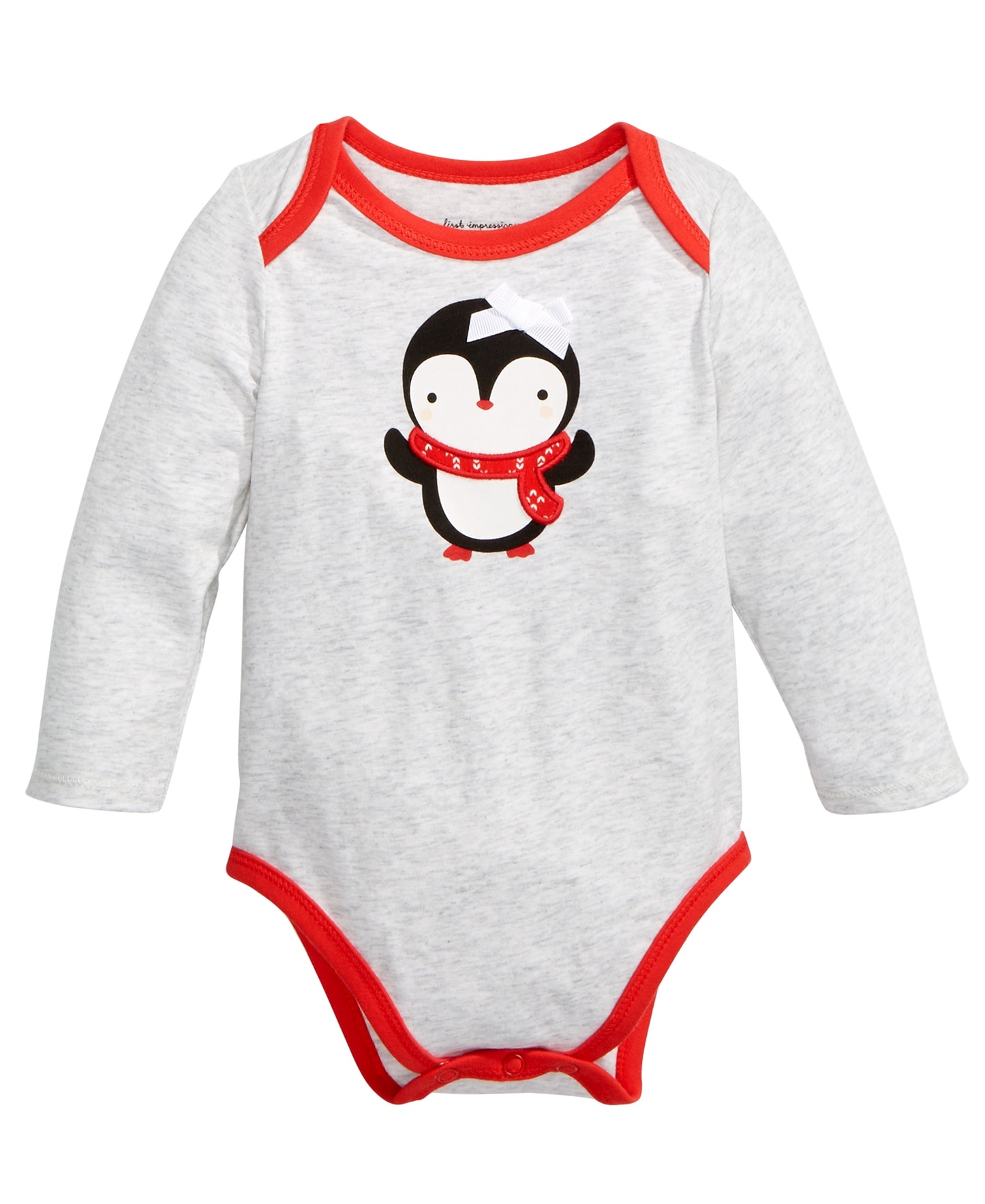 First Impressions Infant Girl's Penguin Bodysuit Gray Size Newborn