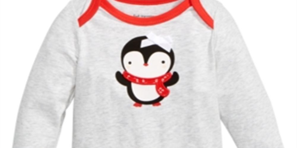 First Impressions Infant Girl's Penguin Bodysuit Gray Size Newborn