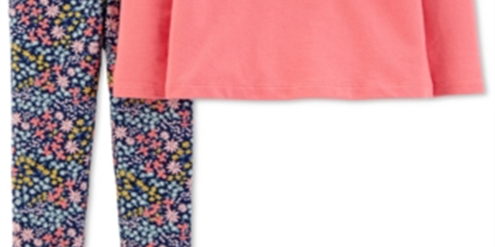 Carter's Baby Girl's 2 Pc Ruffle Top & Floral Print Leggings Set Pink Size 3 Months