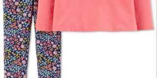 Carter's Baby Girl's 2 Pc Ruffle Top & Floral Print Leggings Set Pink Size 3 Months