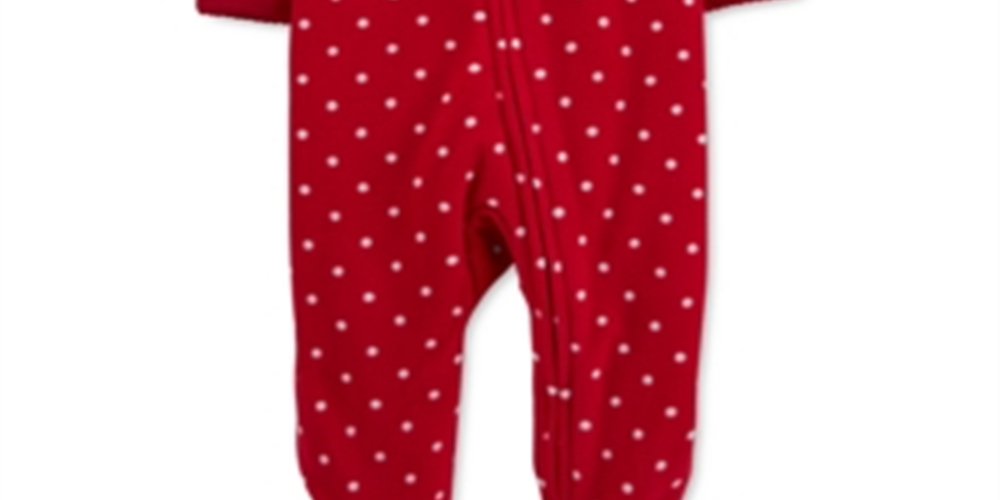 Carter's Baby Girl's Reindeer Zip Fleece Sleep & Play Print Red Size 6MOS
