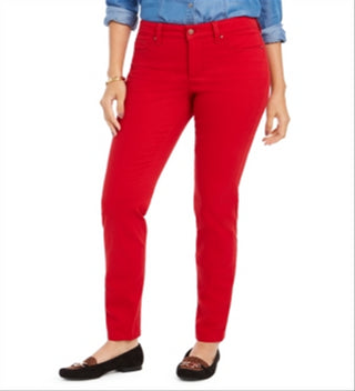Charter Club Women's Bristol Skinny Ankle Jeans Red Size -8