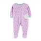 Carter's Girls' Footies PRINT Sheep Heart Microfleece Footie Infant Purple Size 2T