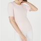Maison Jules Women's Crewneck Elbow Sleeve Top Pink Size Large
