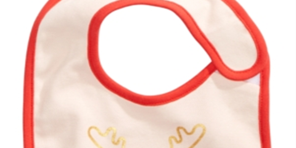 First Impressions Baby Girl's Cotton Reindeer Bib Red Size Regular