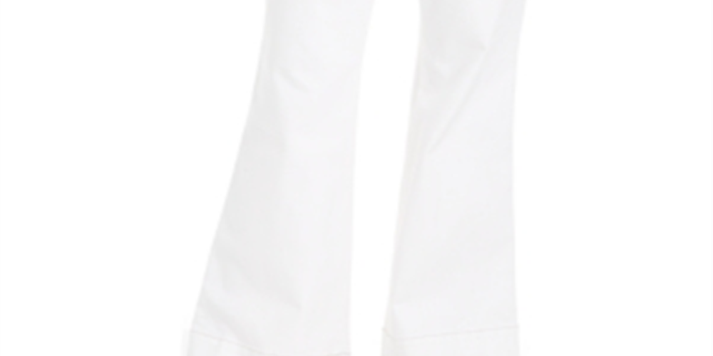 INC International Concepts Women's Curvy Wide Leg Sailor Trouser Jeans White Size 10 S