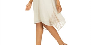 JM Collection Women's Lace Inset Shift Dress Brown Size X-Small