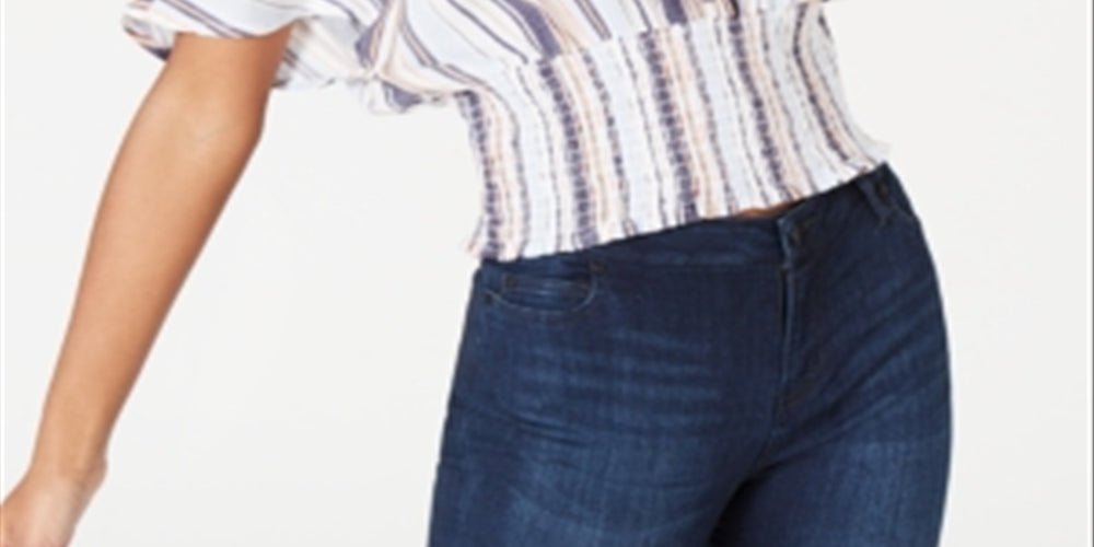 Crave Fame Junior's Batwing Sleeve Crop Top Blue Size M