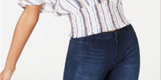 Crave Fame Junior's Batwing Sleeve Crop Top Blue Size M