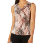 Kasper Women's Cowl Neck Snake Print Top Orange Size Petite Small