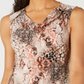 Kasper Women's Cowl Neck Snake Print Top Orange Size Petite Small