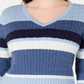 Karen Scott Women's Cotton Striped Cable Knit Sweater Blue Combo Size Petite S/M