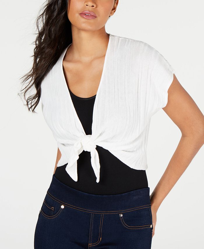 Thalia Sodi Women's Tie Front Bolero Top White Size X-Small