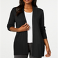 Karen Scott Women's Open Front Cardigan Black Size Medium