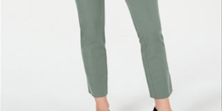 Charter Club Women's Newport Tummy Control Slim Fit Pants Green Size 12