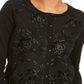 Charter Club Women's Sequined Button Sweater Black Size X-Small