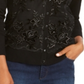 Charter Club Women's Sequined Button Sweater Black Size X-Small