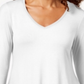 JM Collection Women's V Neck Handkerchief Hem Top White Size Small