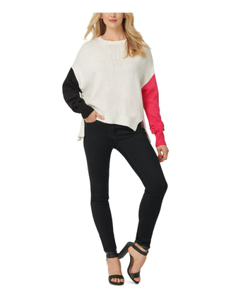 DKNY Women's Long Sleeve Crew Neck Sweater White Size Small