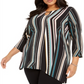 JM Collection Women's Printed & Embellished Tunic Top Black Size 2X