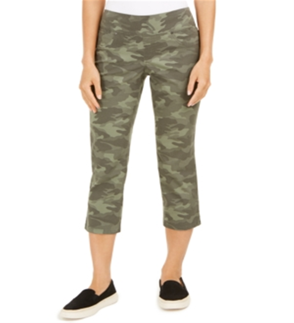 Style & Co Women's Camo Print Capri Pants Green Size XX-Large