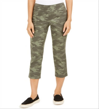 Style & Co Women's Camo Print Capri Pants Green Size XX-Large