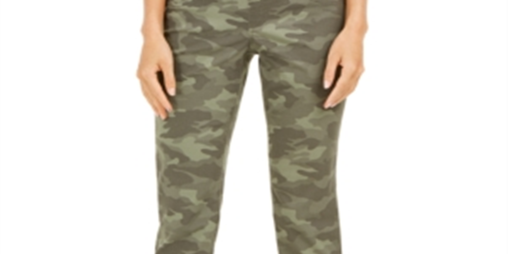Style & Co Women's Camo Print Capri Pants Green Size XX-Large