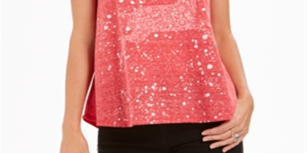 Style & Co Women's Reindeer Graphic Print T-Shirt Red Size Petite M