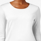Charter Club Women's Pima Cotton Long Sleeve Top White Size Small