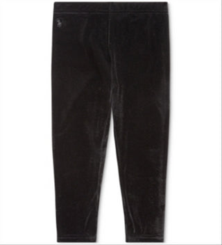 Ralph Lauren Little Girl's Stretch Velvet Leggings Black Size 4T