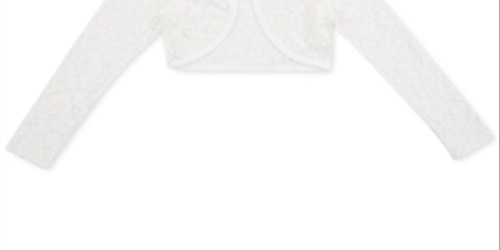 Speechless Big Girl's Lace Cardigan Sweater White Size 16