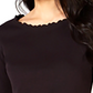 Maison Jules Women's Crewneck Elbow Sleeve Top Black Size XX-Large