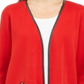 Charter Club Women's Solid Overcoat Jacket Red Size Petite Medium