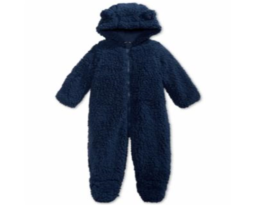 First Impressions Baby Boy's & Girl's Hooded Footed Faux Sherpa Bunting Snowsuit Blue Size 0-3 Months