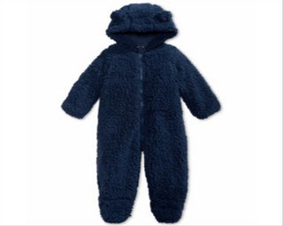 First Impressions Baby Boy's & Girl's Hooded Footed Faux Sherpa Bunting Snowsuit Blue Size 0-3 Months