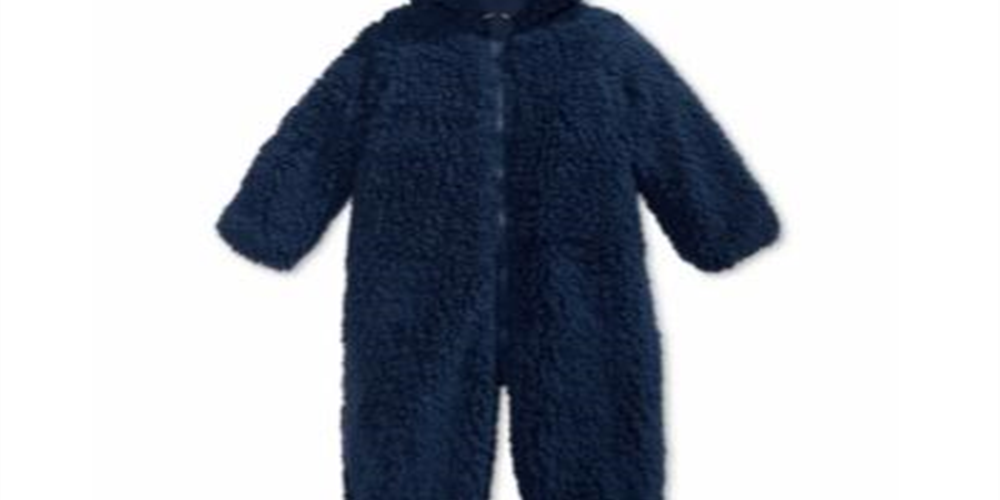 First Impressions Baby Boy's & Girl's Hooded Footed Faux Sherpa Bunting Snowsuit Blue Size 0-3 Months