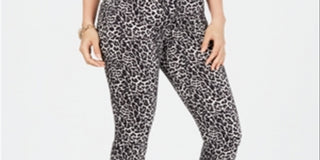 INC International Concepts Women's Leopard Skinny Jeans Gray Size 10