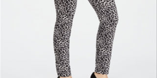 INC International Concepts Women's Leopard Skinny Jeans Gray Size 10