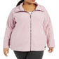 Calvin Klein Women's Mock Neck Logo Sleeve Sweater Pink Size 3X