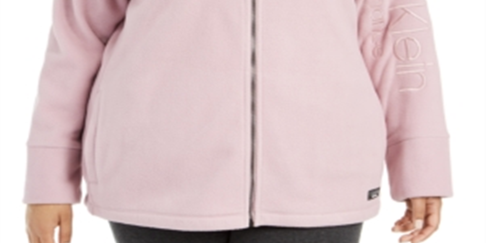 Calvin Klein Women's Mock Neck Logo Sleeve Sweater Pink Size 3X