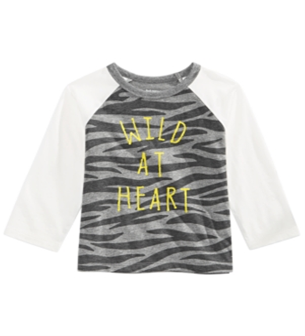 First Impressions Baby Boy's Wild at Heart Print T-Shirt Gray Size 24 Months