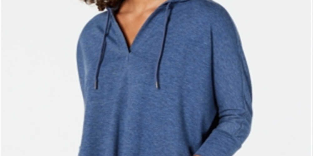 Style & Co Women's Pullover Hoodie Blue Size Petite S