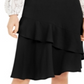 Alfani Women's Tiered Ruffled Skirt Black Size 4 Petite