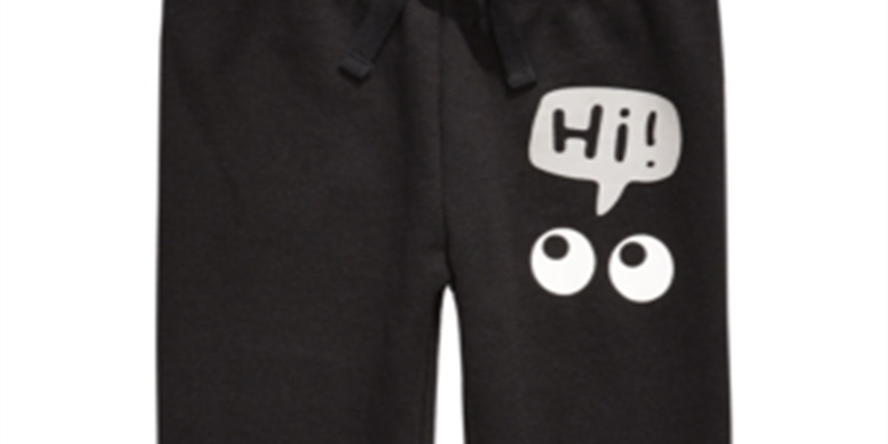 First Impressions Toddler Boy's Hi Print Jogger Pants Black Size 3T