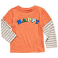 First Impressions Baby Boy's Happy Layered Look T-Shirt Long Sleeves Orange Size 3-6 Months