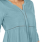 Style & Co Women's V Neck Mixed Woven Top Blue Size XX-Large