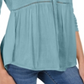 Style & Co Women's V Neck Mixed Woven Top Blue Size XX-Large